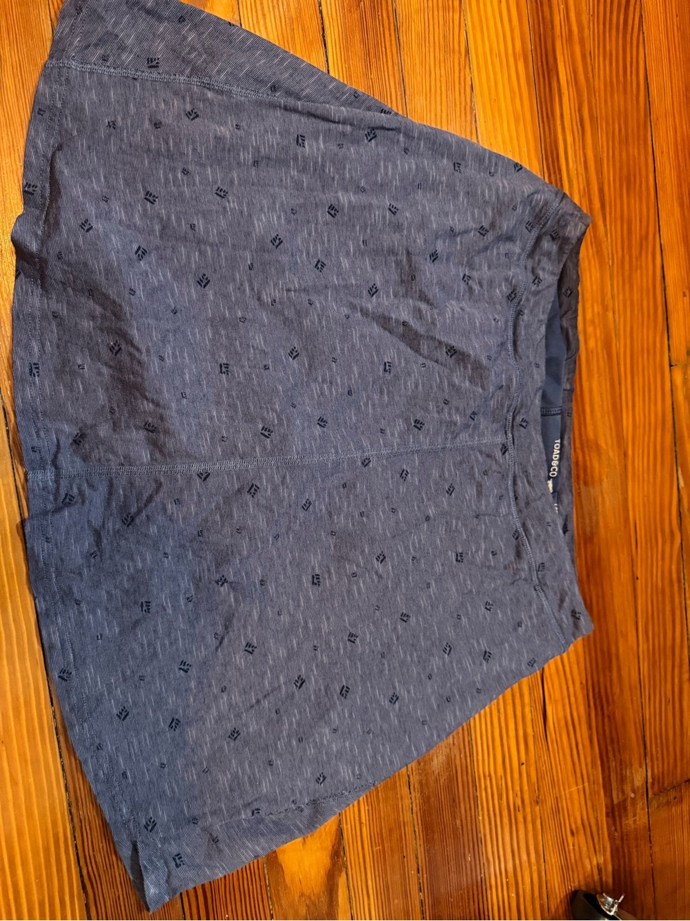 Toad&Co Navy Printed and solid blue skorts